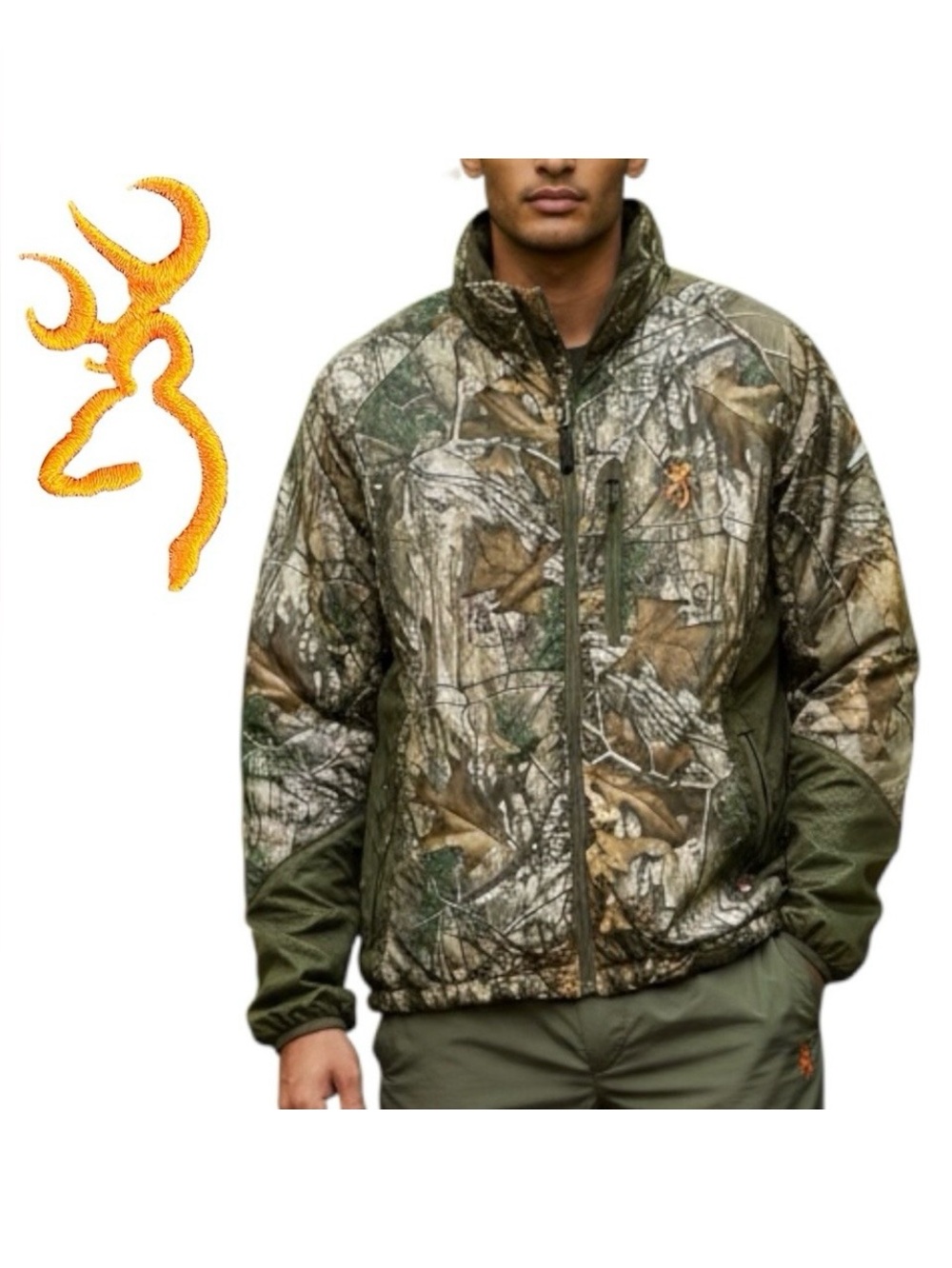 Browning Hell's Canyon Hunting Jacket Men's Sz XL Camo Full Zip 4/Zip/Pockets